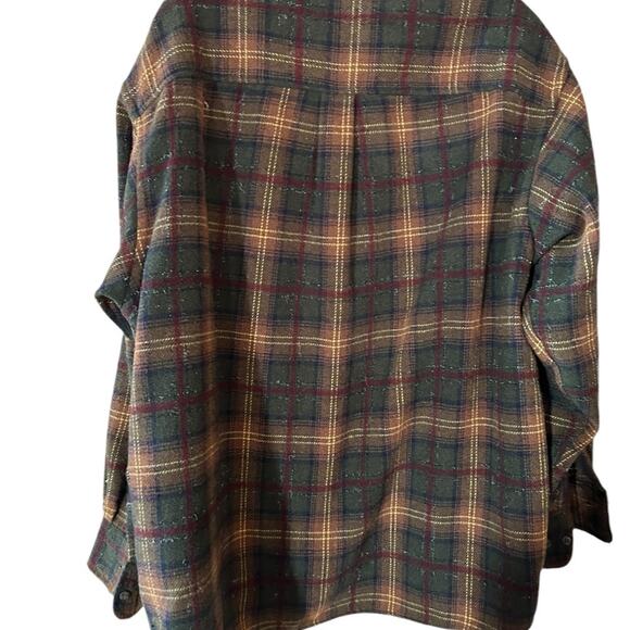 GH Bass & Co Shirt Mens XL Camping Plaid Flannel Long Sleeves Button Down Brown - Picture 6 of 10